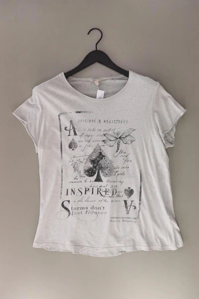 Soccx Printshirt Gr. 42 Kurzarm grau aus Baumwolle
