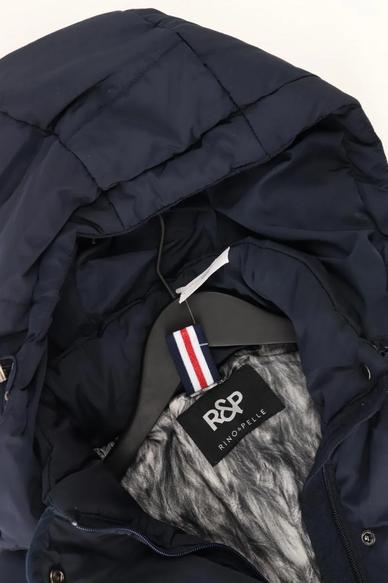 Rino&Pelle Kapuzenmantel Gr. 38 blau aus Polyester