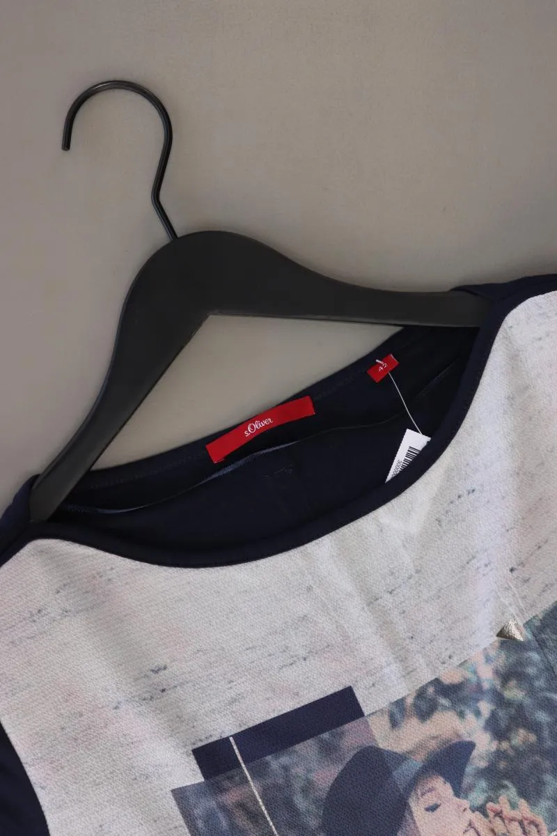 s.Oliver Printshirt Gr. 42 Kurzarm blau aus Polyester
