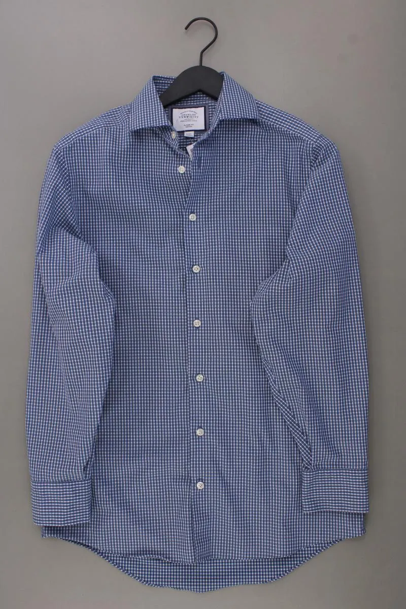 CHARLES TYRWHITT Langarmhemd für Herren Gr. Hemdgröße 38 blau aus Baumwolle
