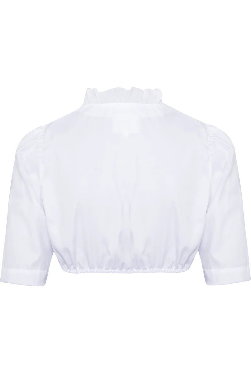 Dirndlbluse aus Baumwolle mit Rüschen - weiß