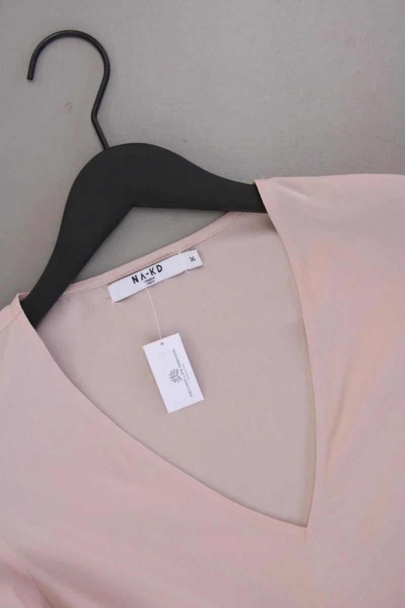 NA-KD Midikleid Gr. 36 Trompetenärmel rosa aus Polyester