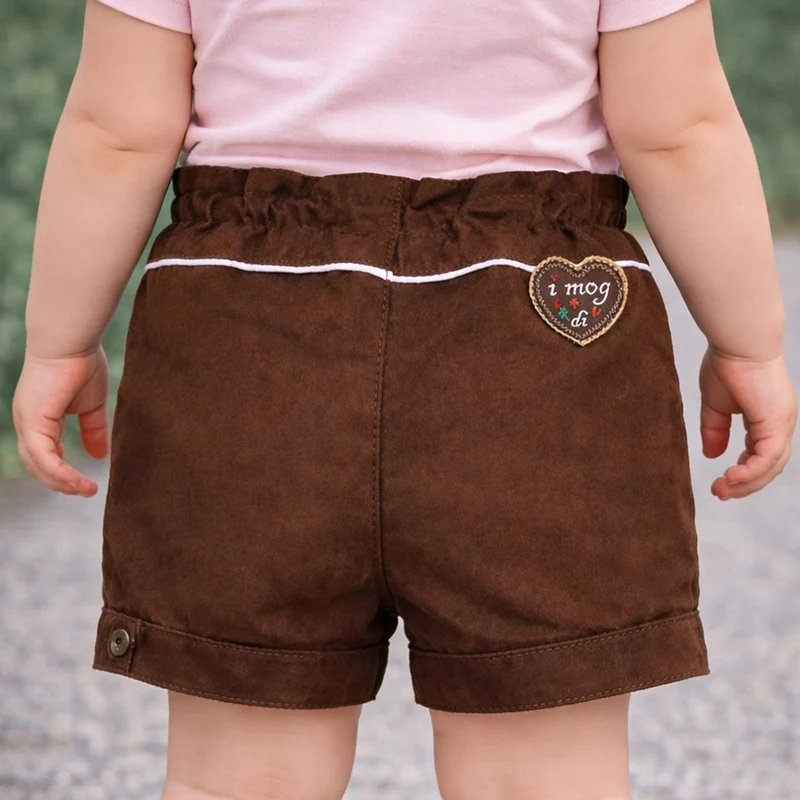 BONDI Mädchen Kunstleder Shorts Hose "Hirsch" 86855 | Braun