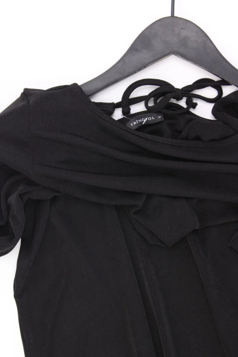 Trendyol Abendkleid mit großem Rückenausschnitt Gr. 34 Langarm schwarz