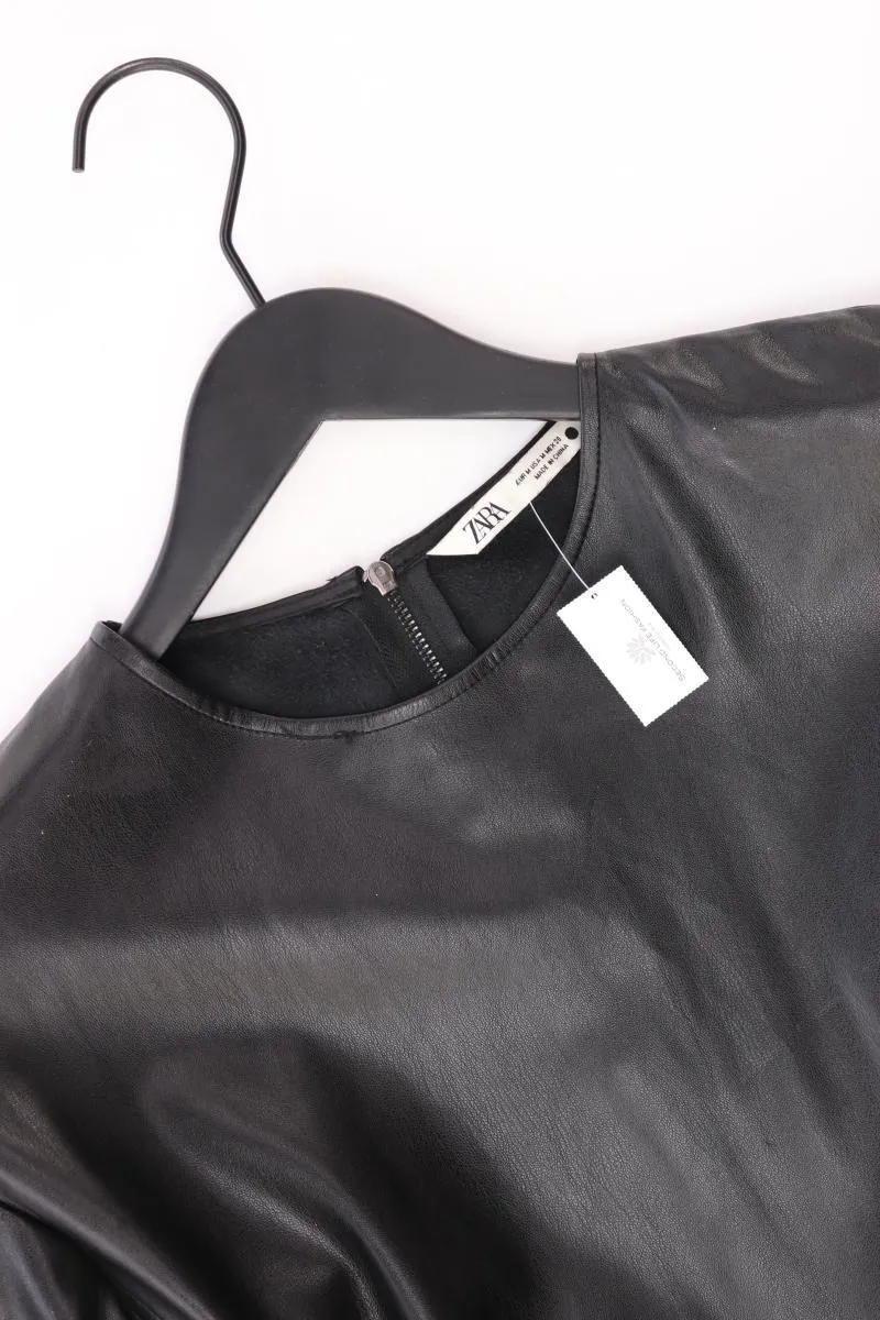 Zara Kunstlederkleid Gr. M neuwertig mit Gürtel 3/4 Ärmel schwarz