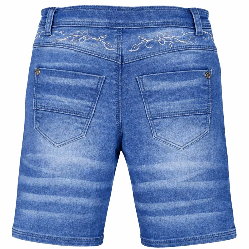 BONDI Mädchen Trachten Jeans Bermuda Hose 26087 | Blue Denim