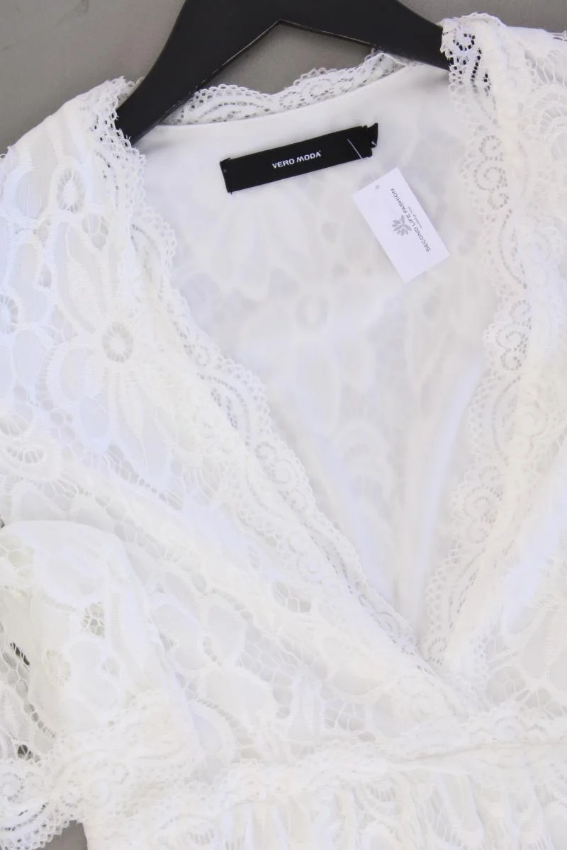Vero Moda Spitzenkleid Gr. S Kurzarm creme aus Nylon