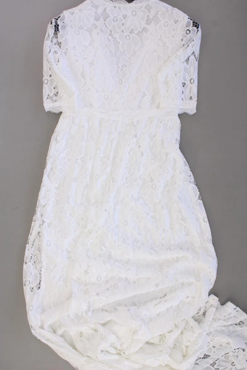 Vero Moda Spitzenkleid Gr. S Kurzarm creme aus Nylon