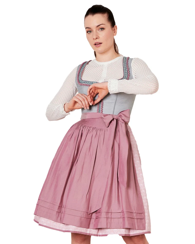 Krüger Collection Dirndl "Siena" 114267 | Grau Rose 60cm