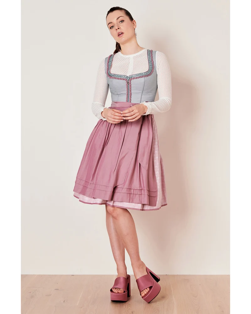 Krüger Collection Dirndl "Siena" 114267 | Grau Rose 60cm