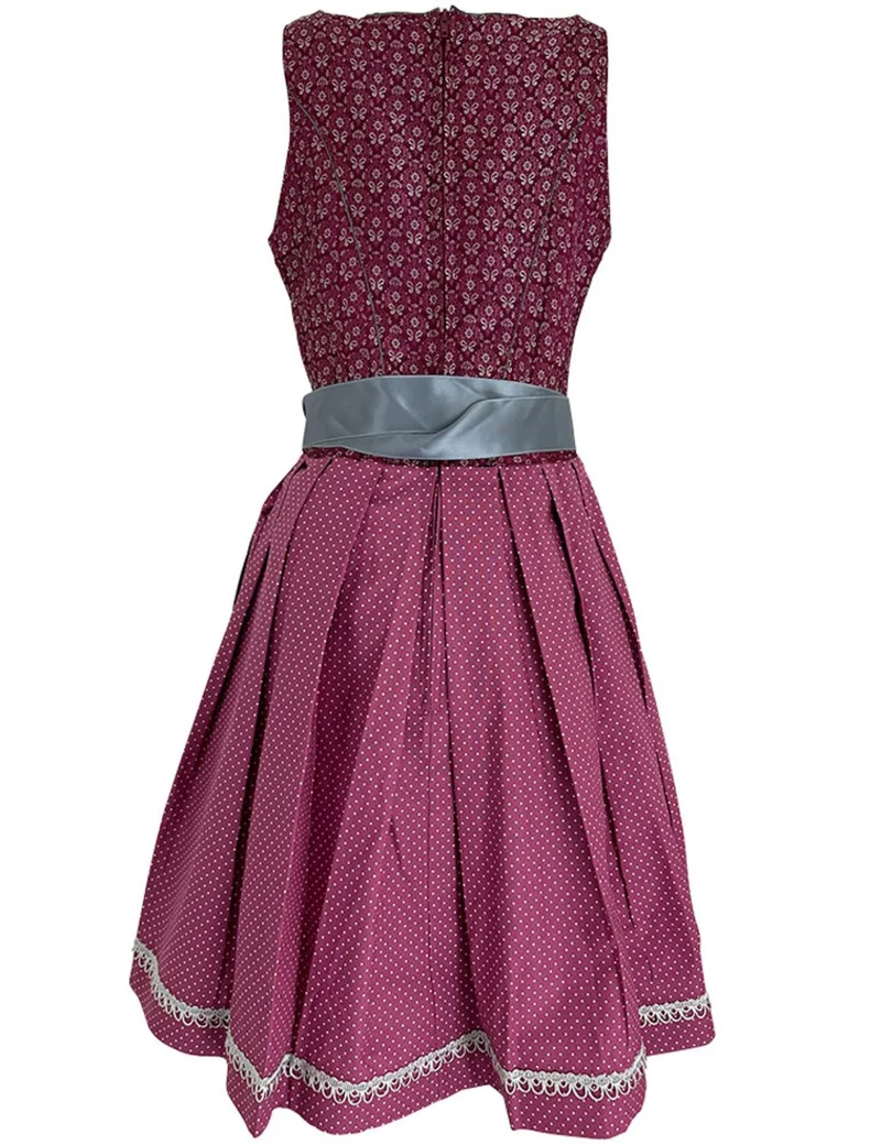Isar-Trachten Jugend Dirndl "Karina" 44732 | Bordeaux Silbergrau