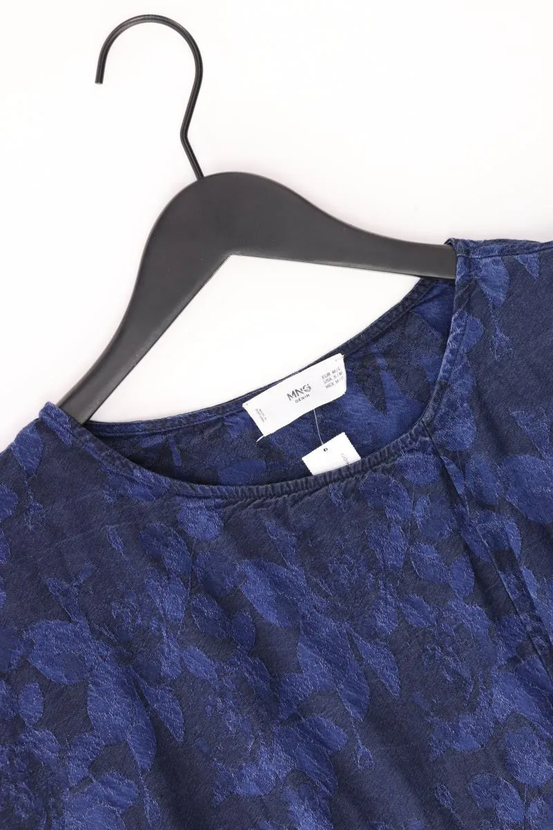 Mango Minikleid Gr. M/L Kurzarm blau aus Baumwolle