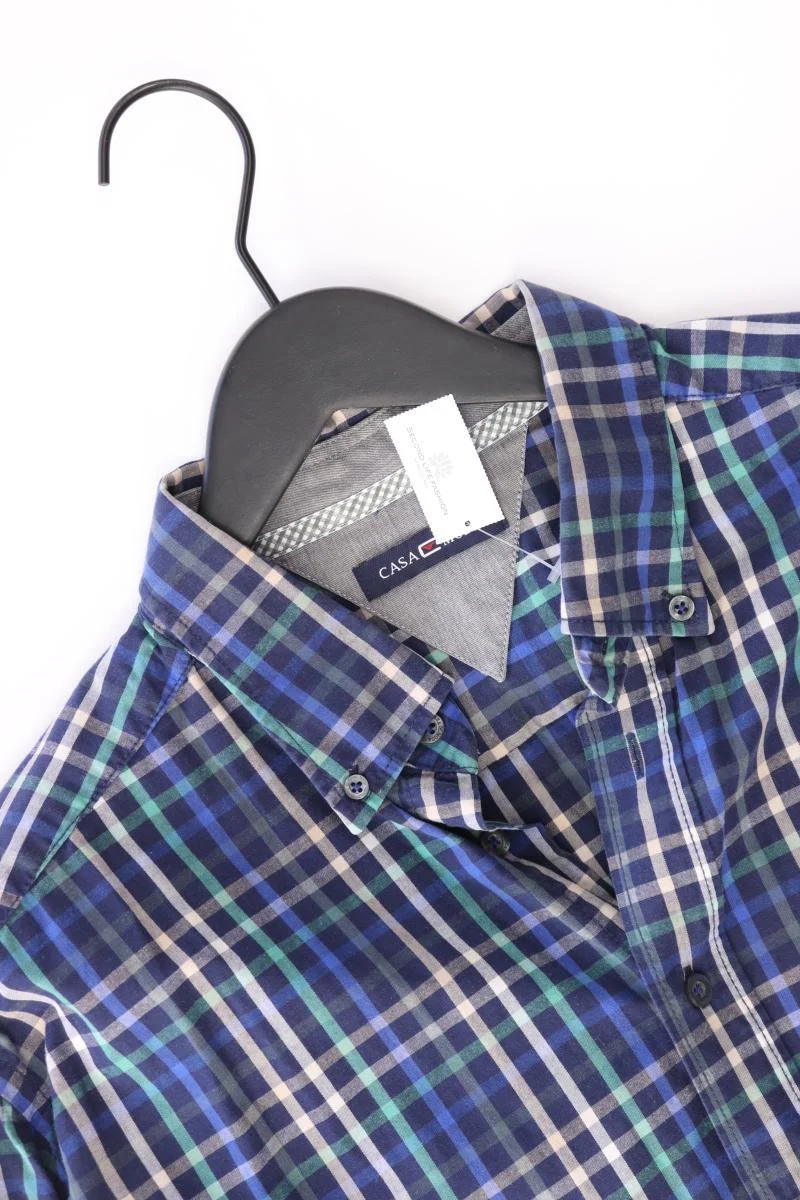 Casa Moda Karohemd für Herren Gr. XL kariert Langarm blau aus Baumwolle
