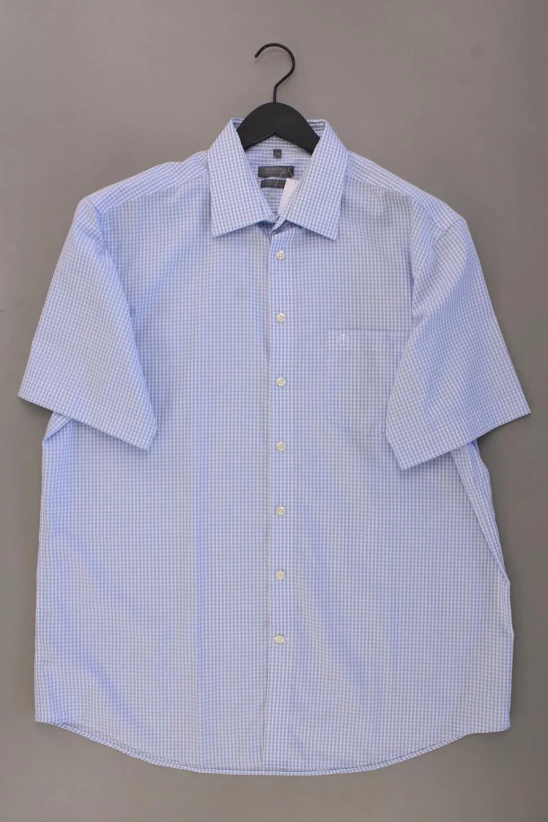 Schiesser Kurzarmhemd für Herren Gr. Hemdgröße 44 blau aus Baumwolle
