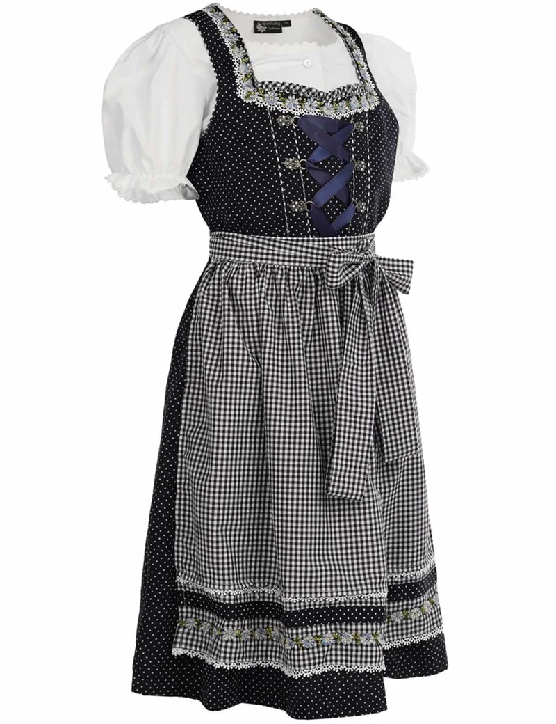 MADDOX Kinder Dirndl "Milena" 3-tlg. | Marineblau Weiß