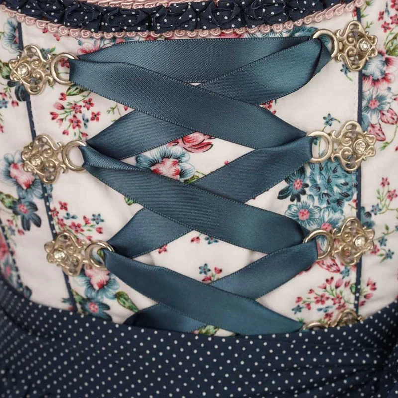 MADDOX Kinder Dirndl "Rosalie" 3-tlg. | Streublümchen Weiß Blau Rosa