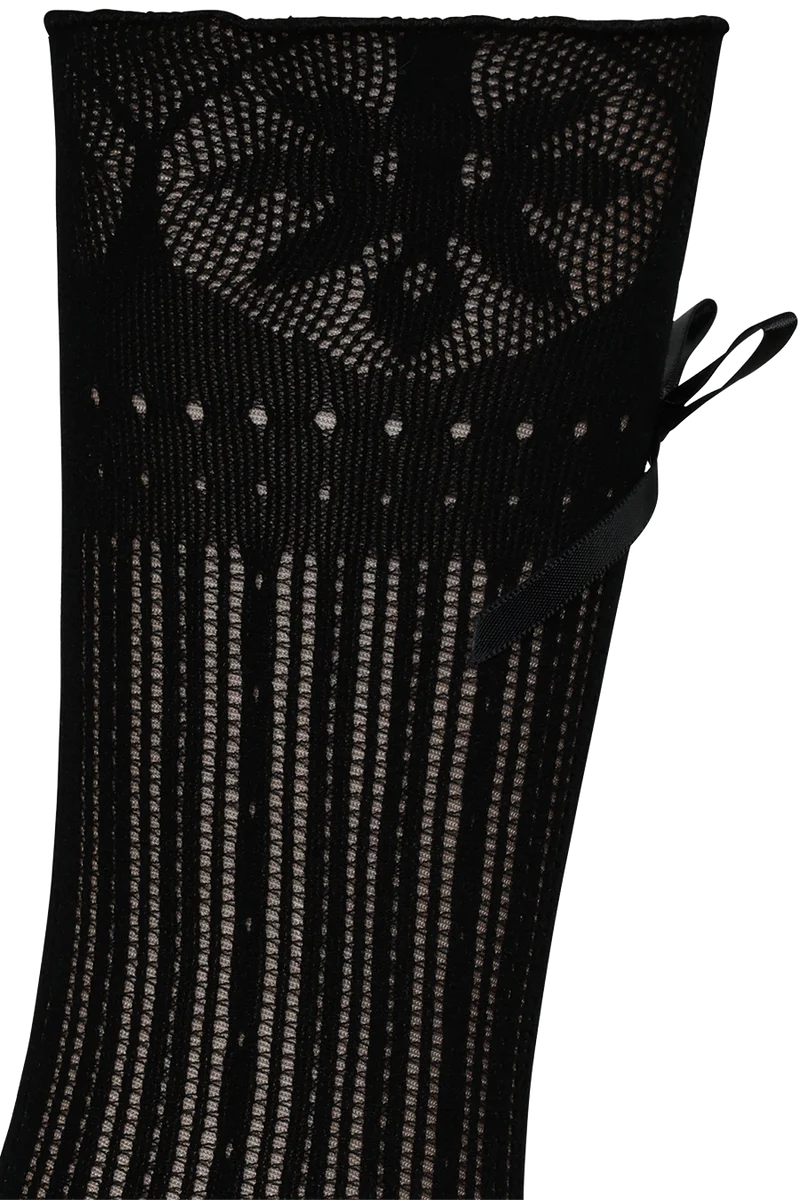 Damen Spitzensöckchen mit Schleife - schwarz