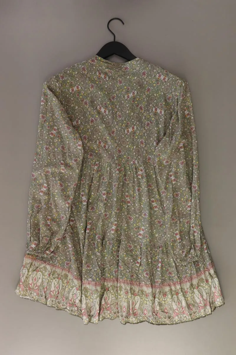 HEIMATLIEBE Langarmkleid Gr. 38 mit Paisleymuster olivgrün aus Viskose