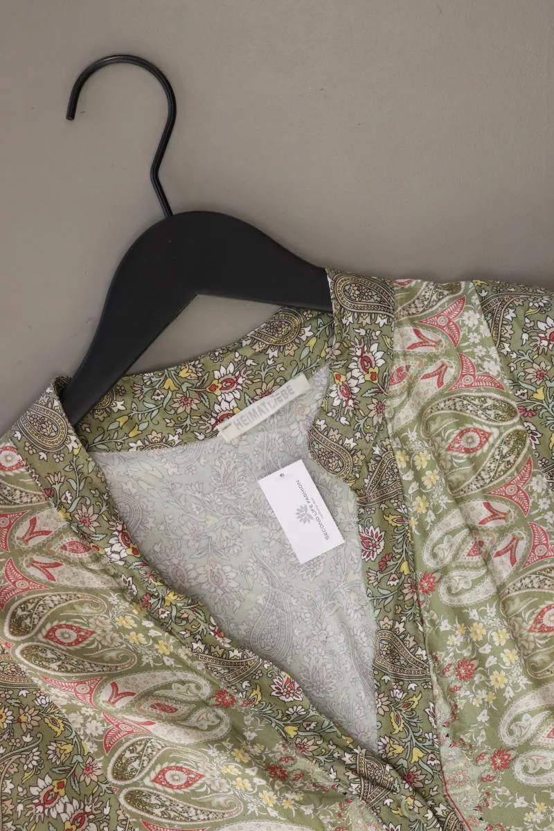 HEIMATLIEBE Langarmkleid Gr. 38 mit Paisleymuster olivgrün aus Viskose