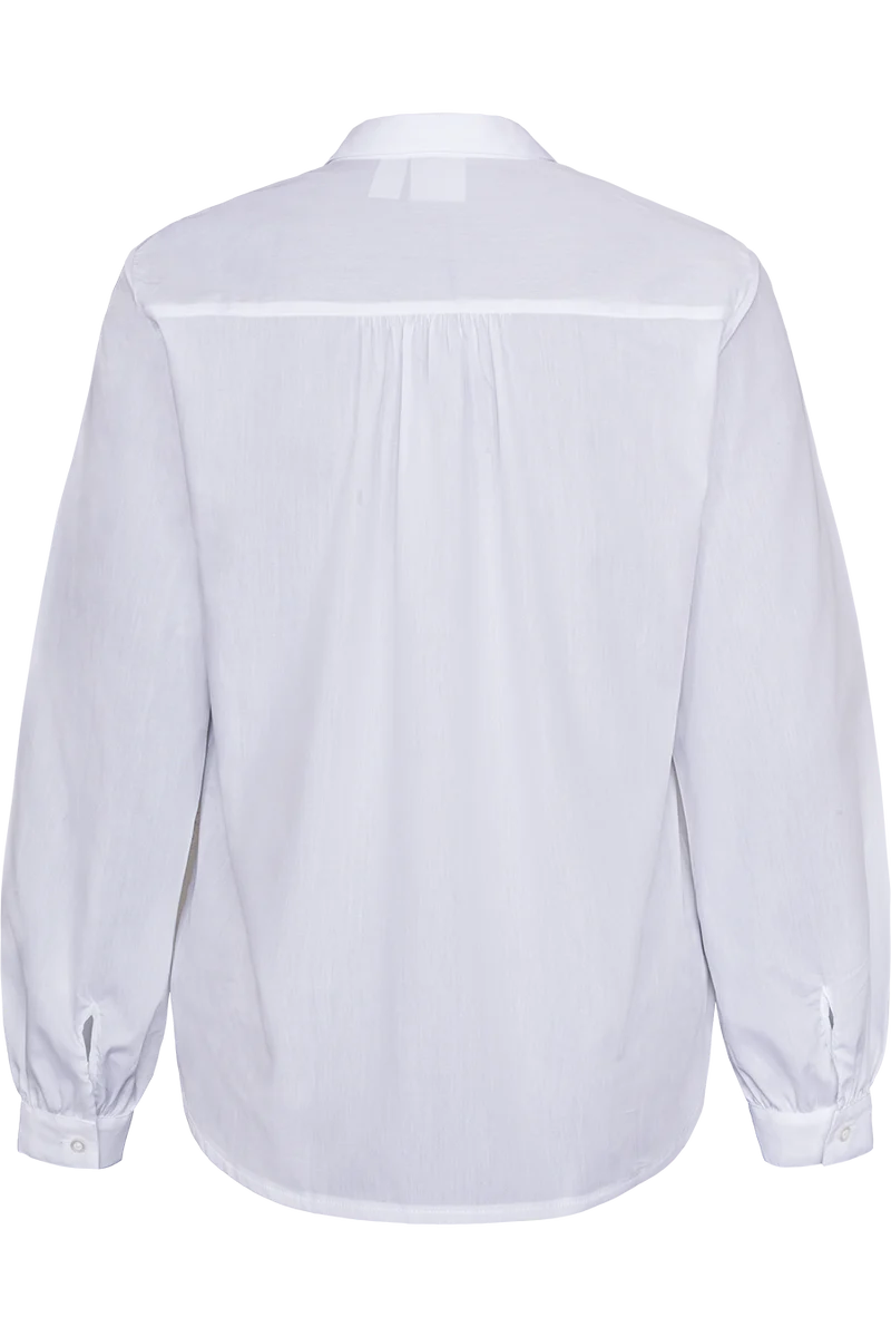 Damen Trachtenbluse mit weiten Ärmeln - weiß