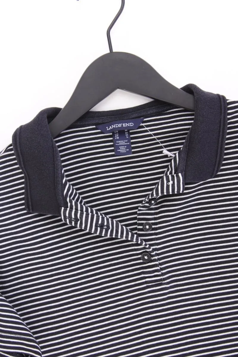 Lands' End Poloshirt Gr. M gestreift Kurzarm blau aus Baumwolle
