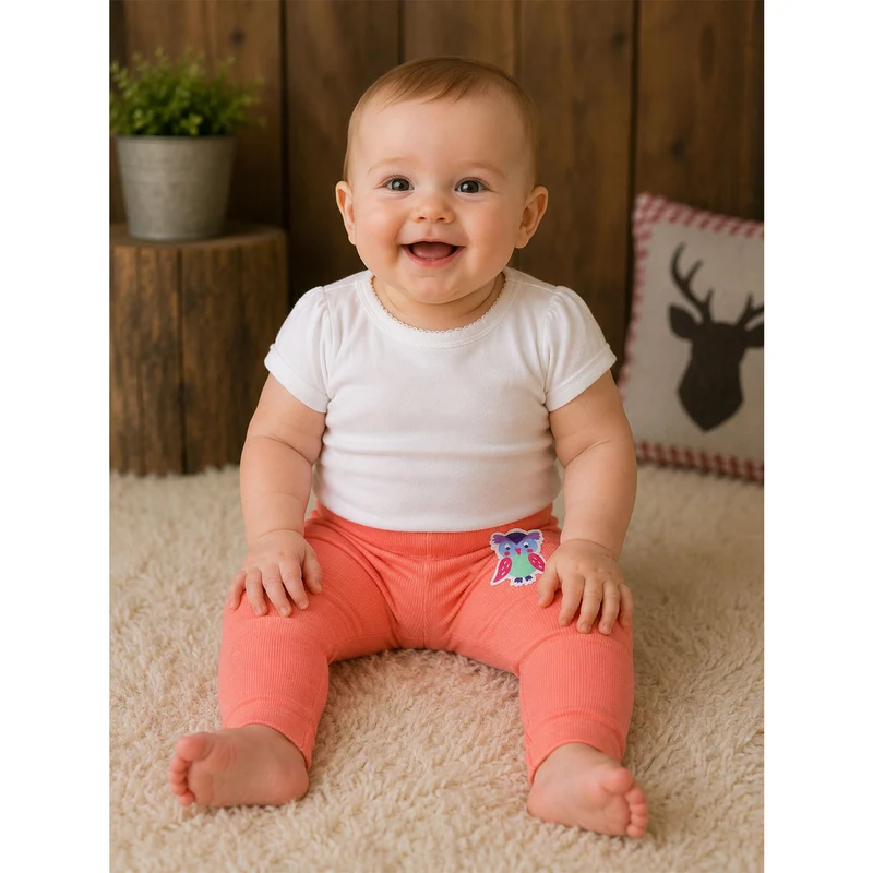 BONDI Baby Mädchen Leggings "Eule" 86972 | Apricot