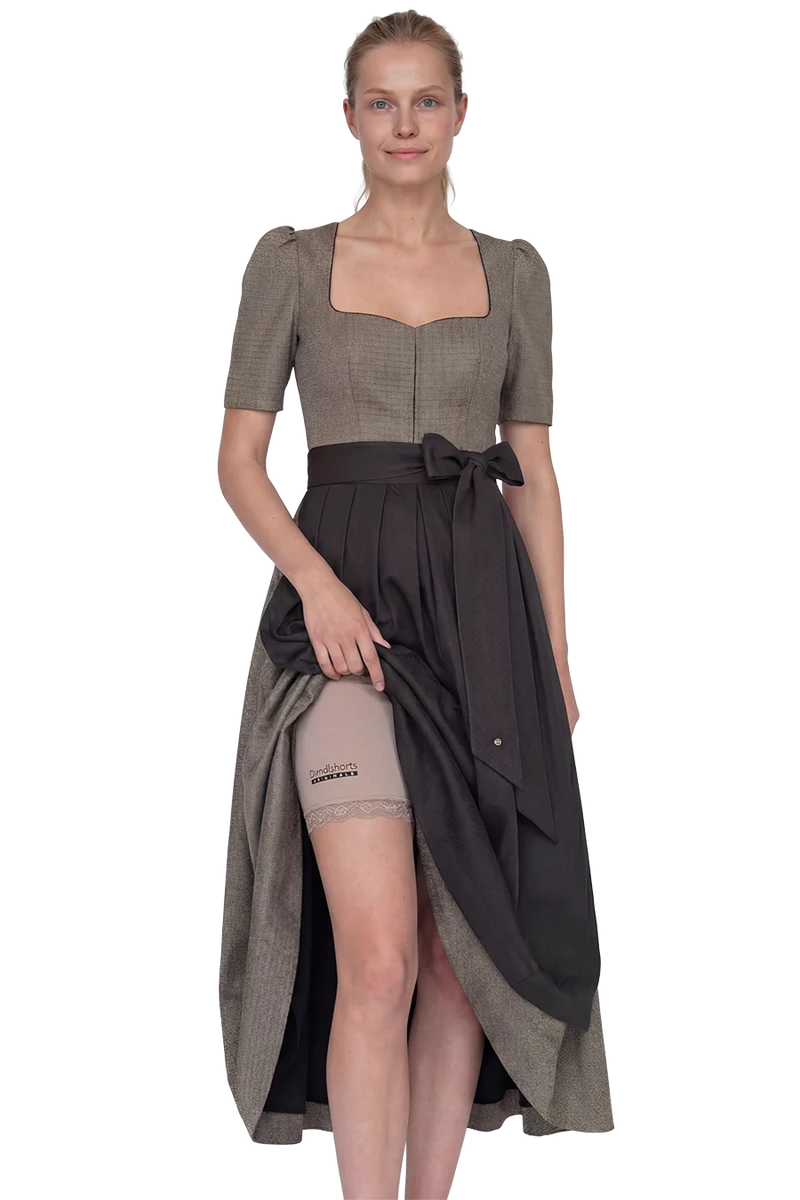 Damen Dirndlshorts mit Spitze - taupe