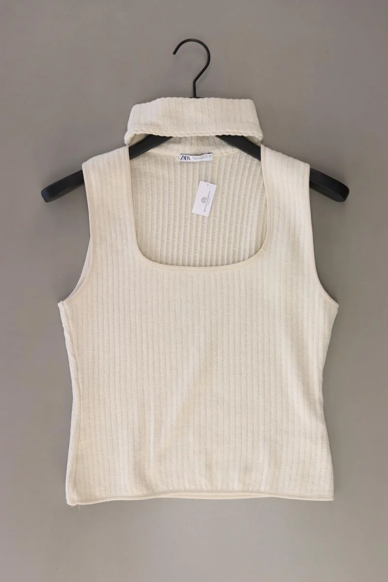 Zara Trägertop Gr. L creme aus Baumwolle