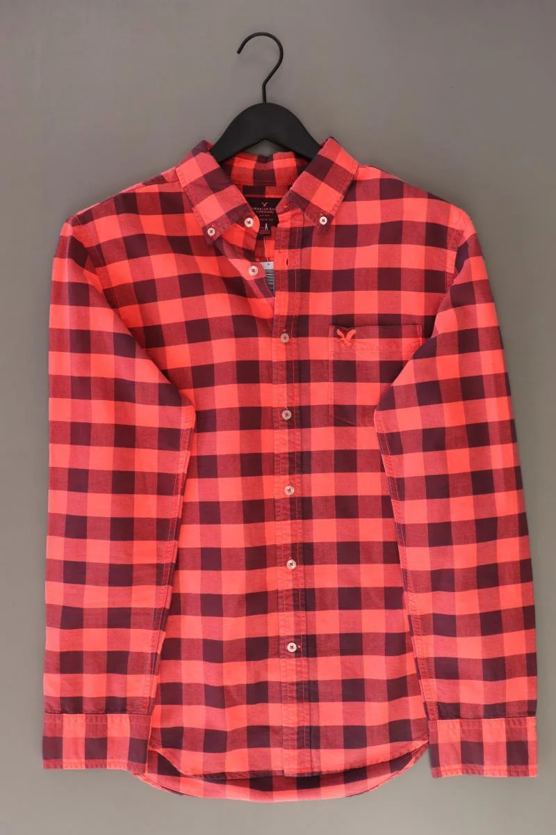 American Eagle Outfitters Karohemd für Herren Gr. M kariert Langarm orange