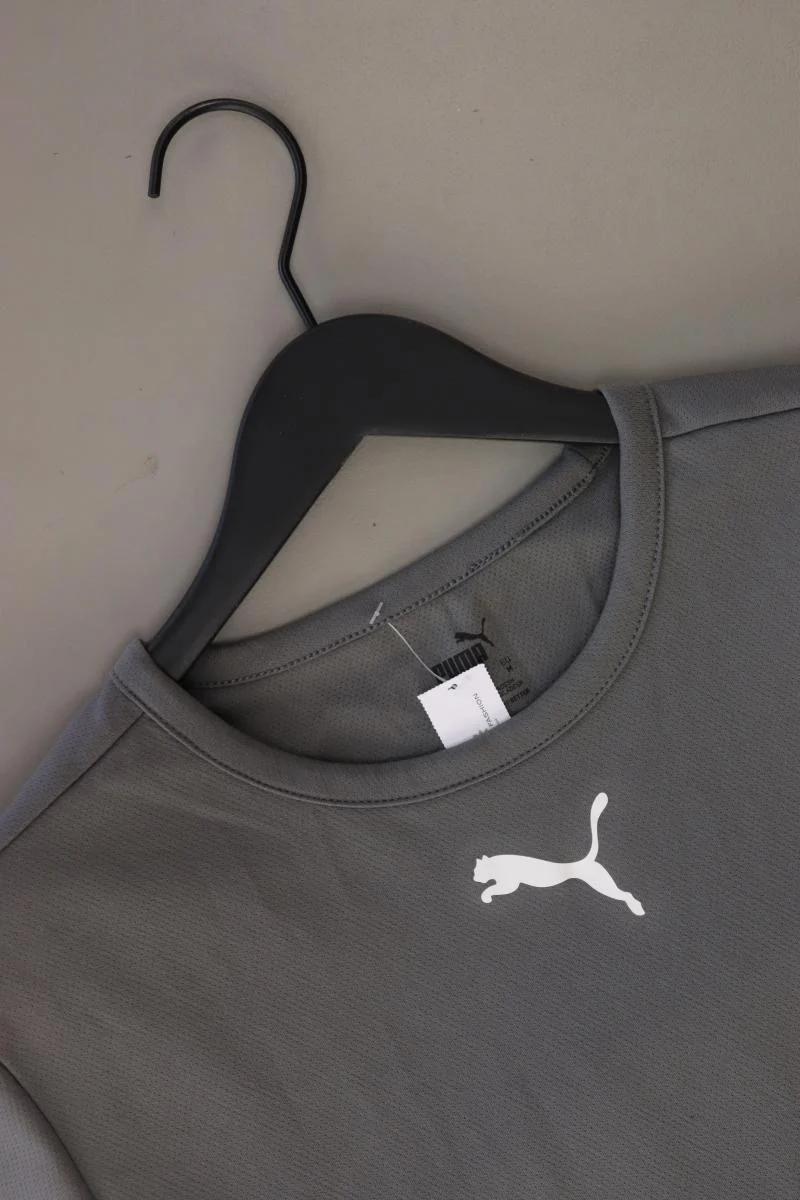 Puma Sportshirt für Herren Gr. M Kurzarm grau aus Polyester