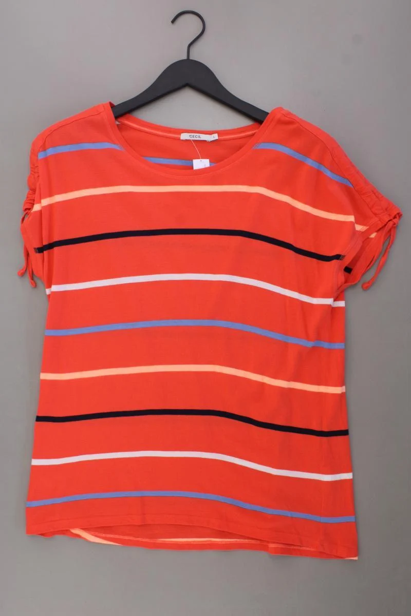 Cecil Printshirt Gr. L gestreift Kurzarm orange