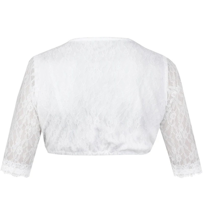 MarJo Damen Spitzen Dirndlbluse "Jalisa-Vida" Halbarm | Weiß