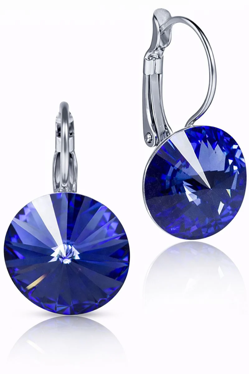 LUISIA® Ohrringe Rivoli mit Kristallen von Swarovski® 14 mm | Safir