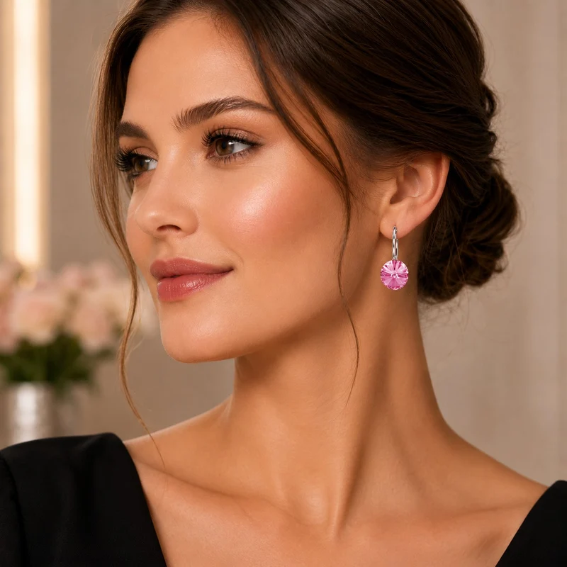 LUISIA® Ohrringe Rivoli mit Kristallen von Swarovski® 14 mm | Rosa