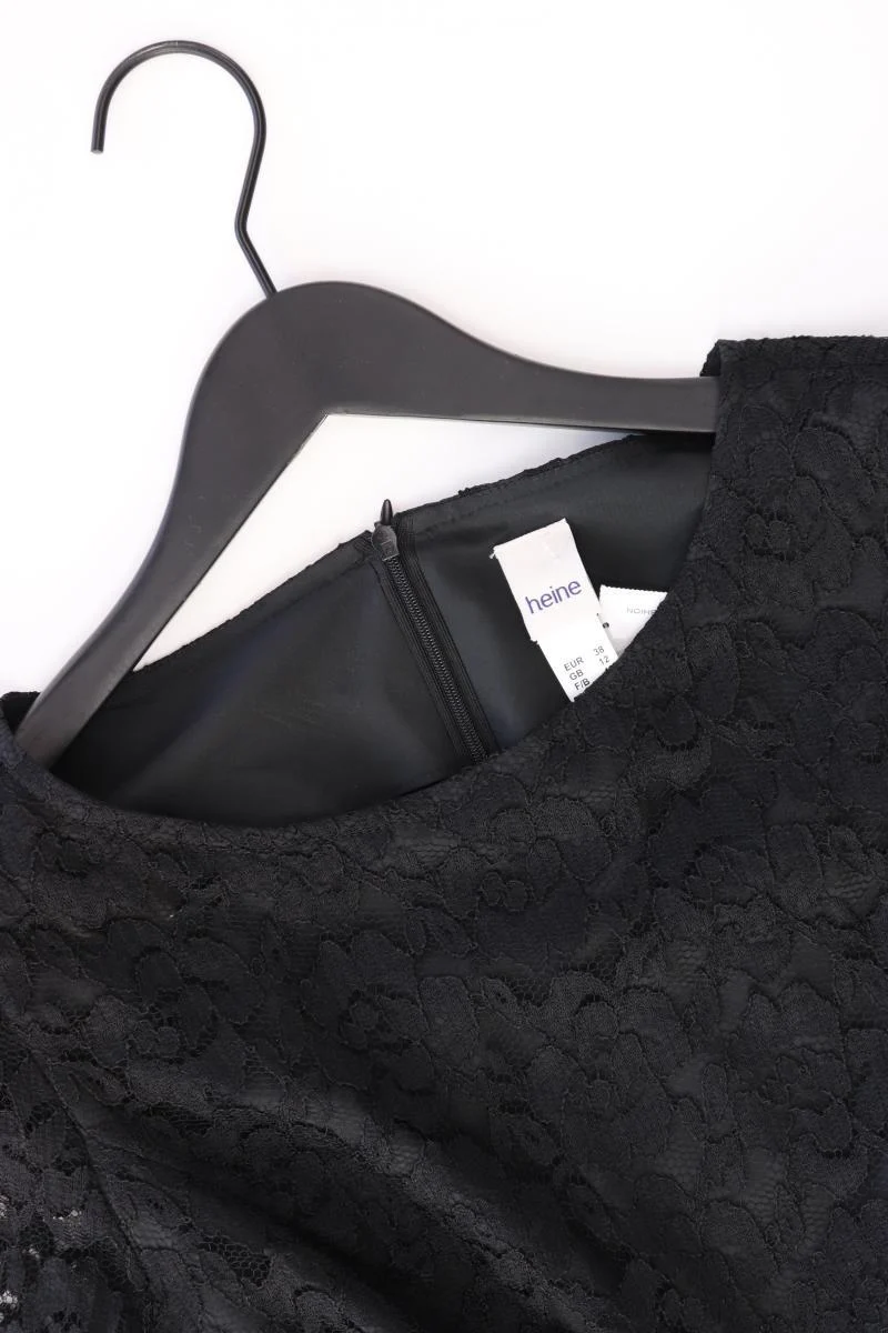 Heine Spitzenkleid Gr. 38 Langarm schwarz aus Polyester