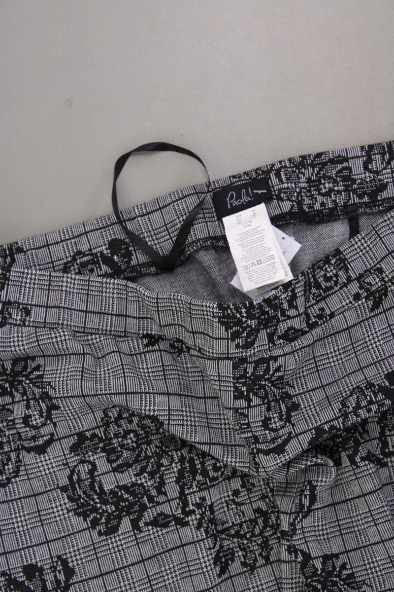 Paola Stretchhose Gr. 44 mit Blumenmuster grau aus Polyester