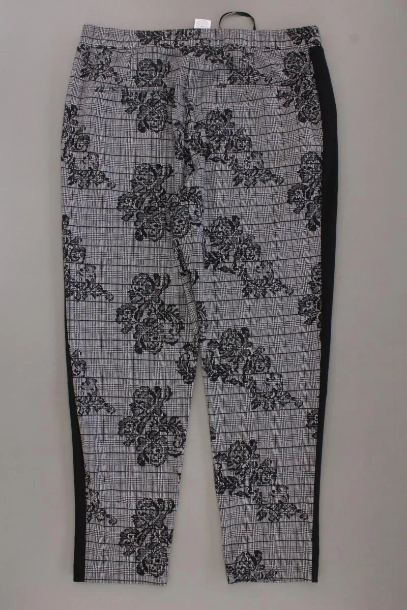 Paola Stretchhose Gr. 44 mit Blumenmuster grau aus Polyester