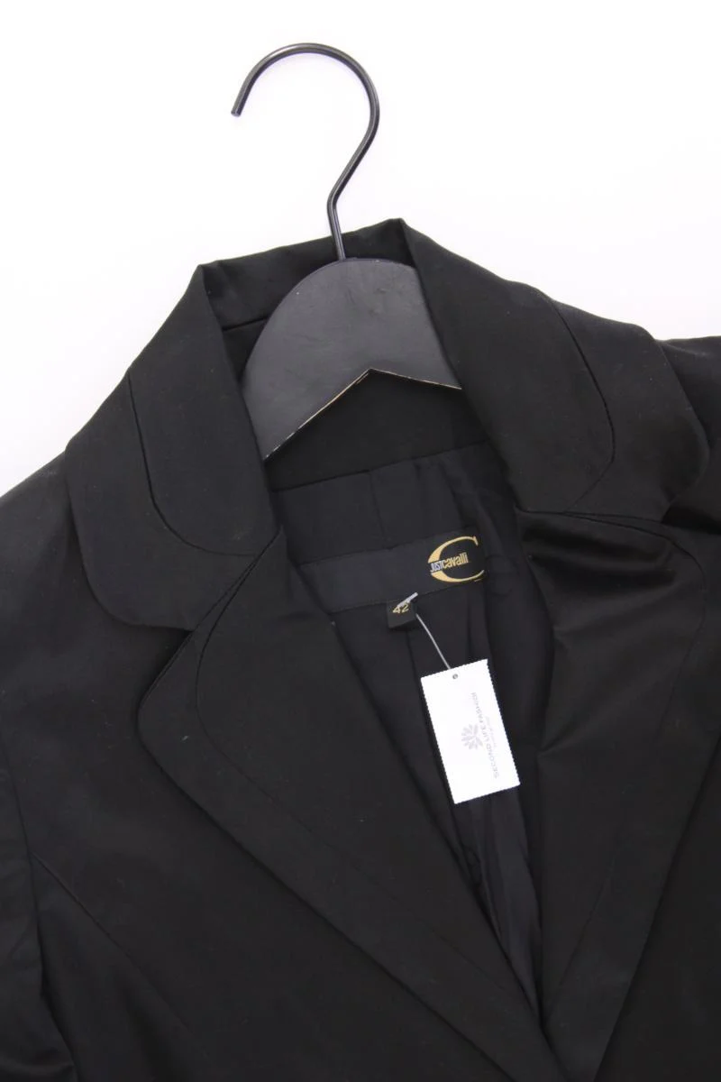 Just Cavalli Slim Blazer Gr. IT 42 (S) schwarz aus Baumwolle