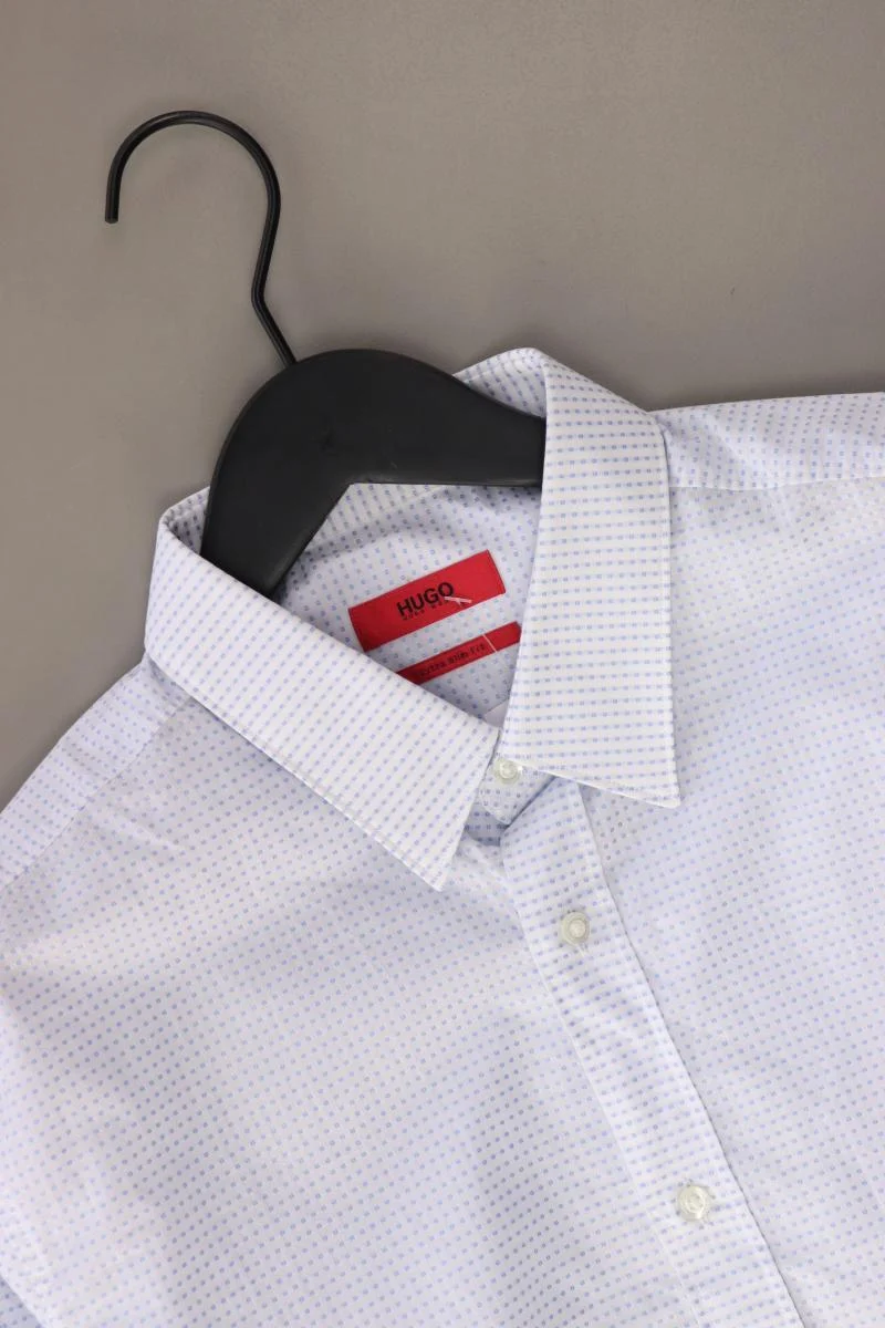 Hugo Boss Langarmhemd für Herren Gr. Hemdgröße 40 blau aus Baumwolle