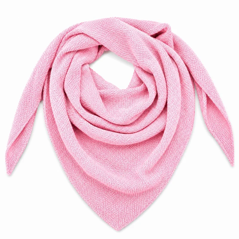XL Strick Dreieckstuch - Schal 200 x 80 cm | Rosa
