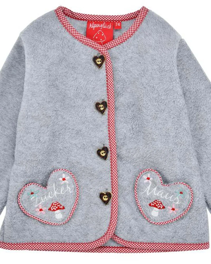 BONDI Baby Mädchen Fleecejacke "Zuckermaus" 86933 | Grey-melange