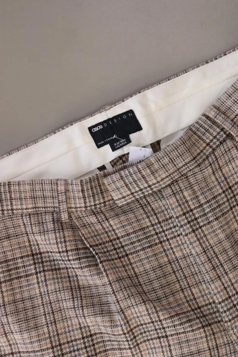 Asos Hose Gr. W34/L32 kariert braun aus Polyester