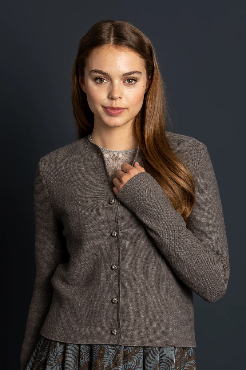 Gottseidank Strickjacke taupe Aloisia horn