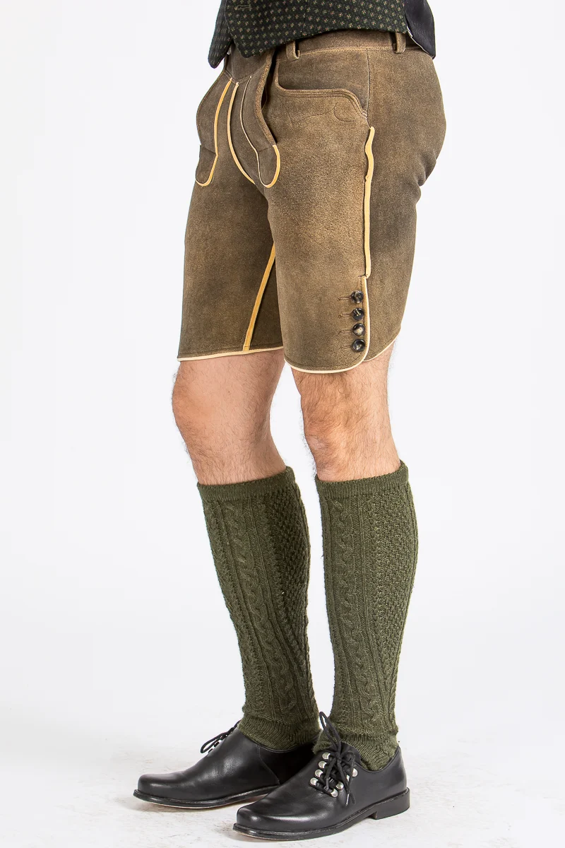 Kurze Meindl Hirschlederhose Nassfeld altschwarz