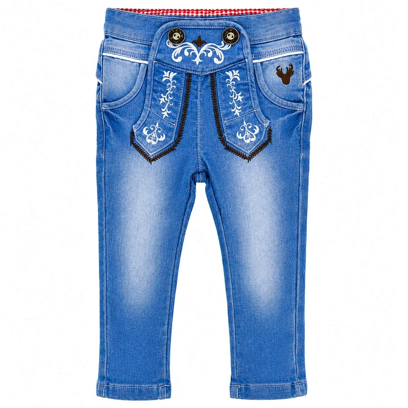 BONDI Lange Baby Jungen Jeans "Lausbub" 91642 | Blue denim