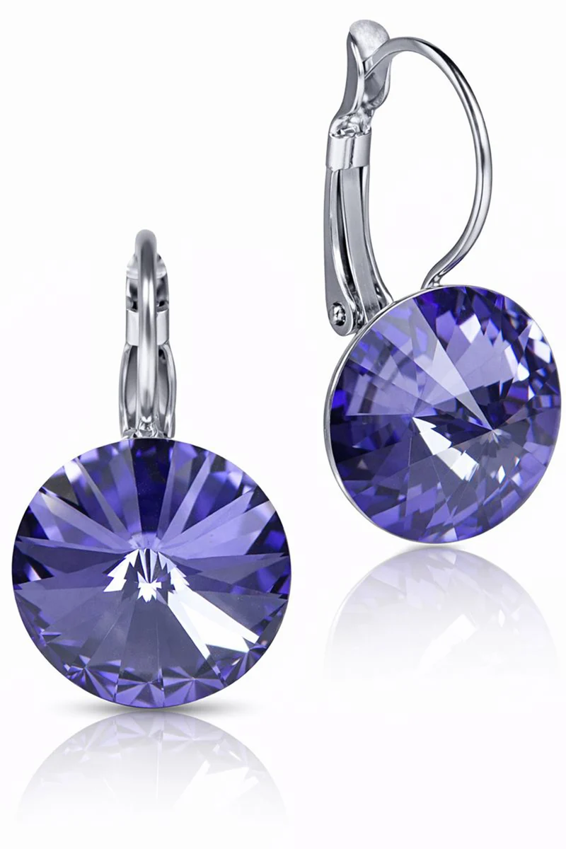 LUISIA® Ohrringe Rivoli mit Kristallen von Swarovski® 14 mm | Tanzanite