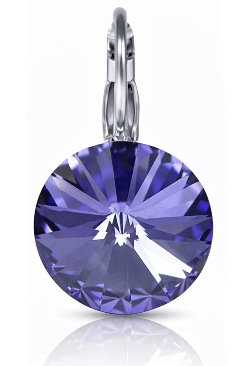 LUISIA® Ohrringe Rivoli mit Kristallen von Swarovski® 14 mm | Tanzanite