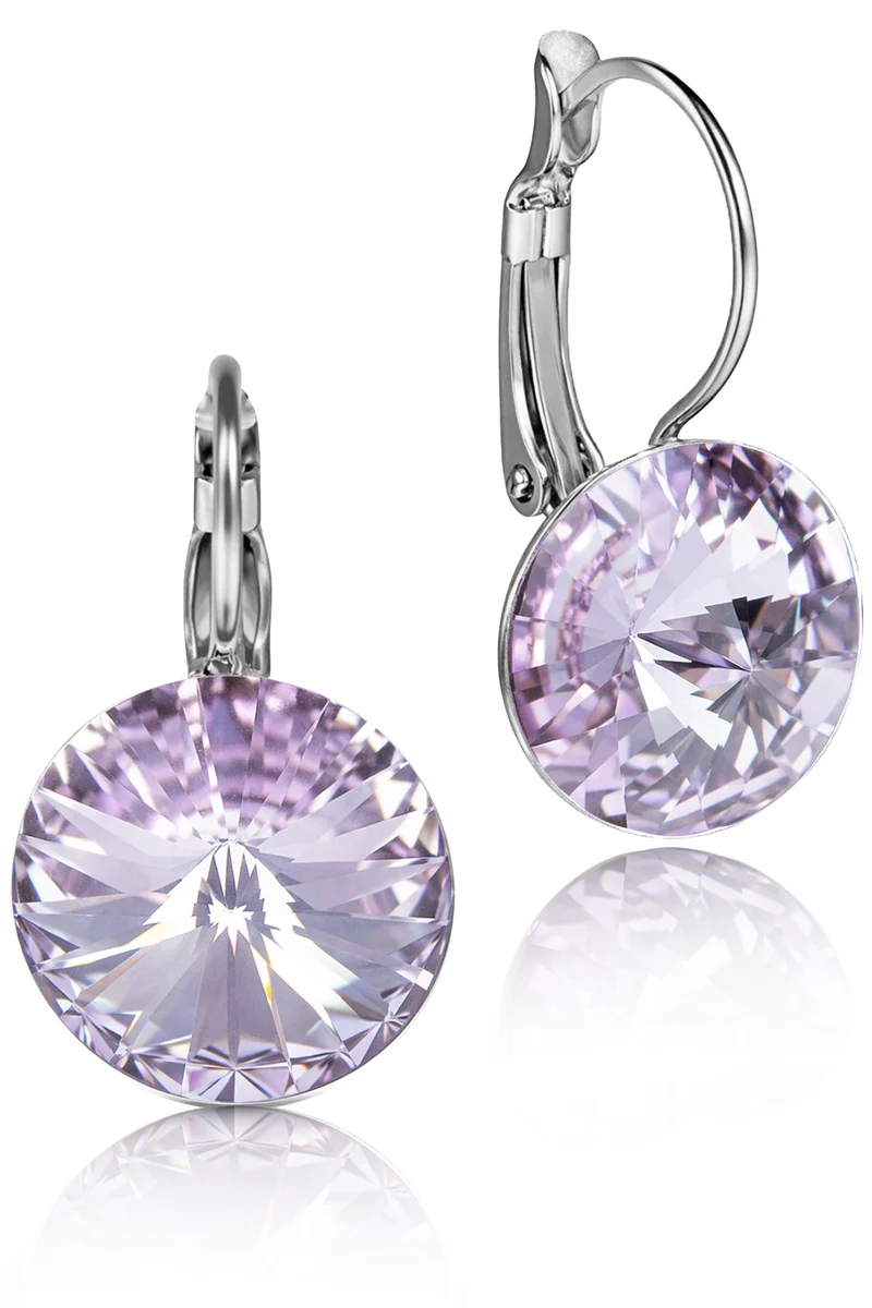 LUISIA® Ohrringe Rivoli mit Kristallen von Swarovski® 14 mm | Violet