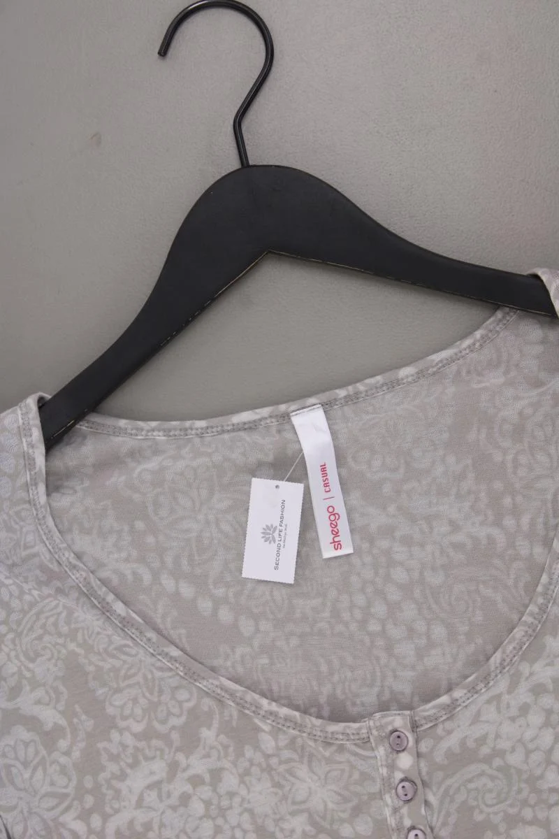 sheego T-Shirt Gr. 44/46 Kurzarm grau aus Baumwolle