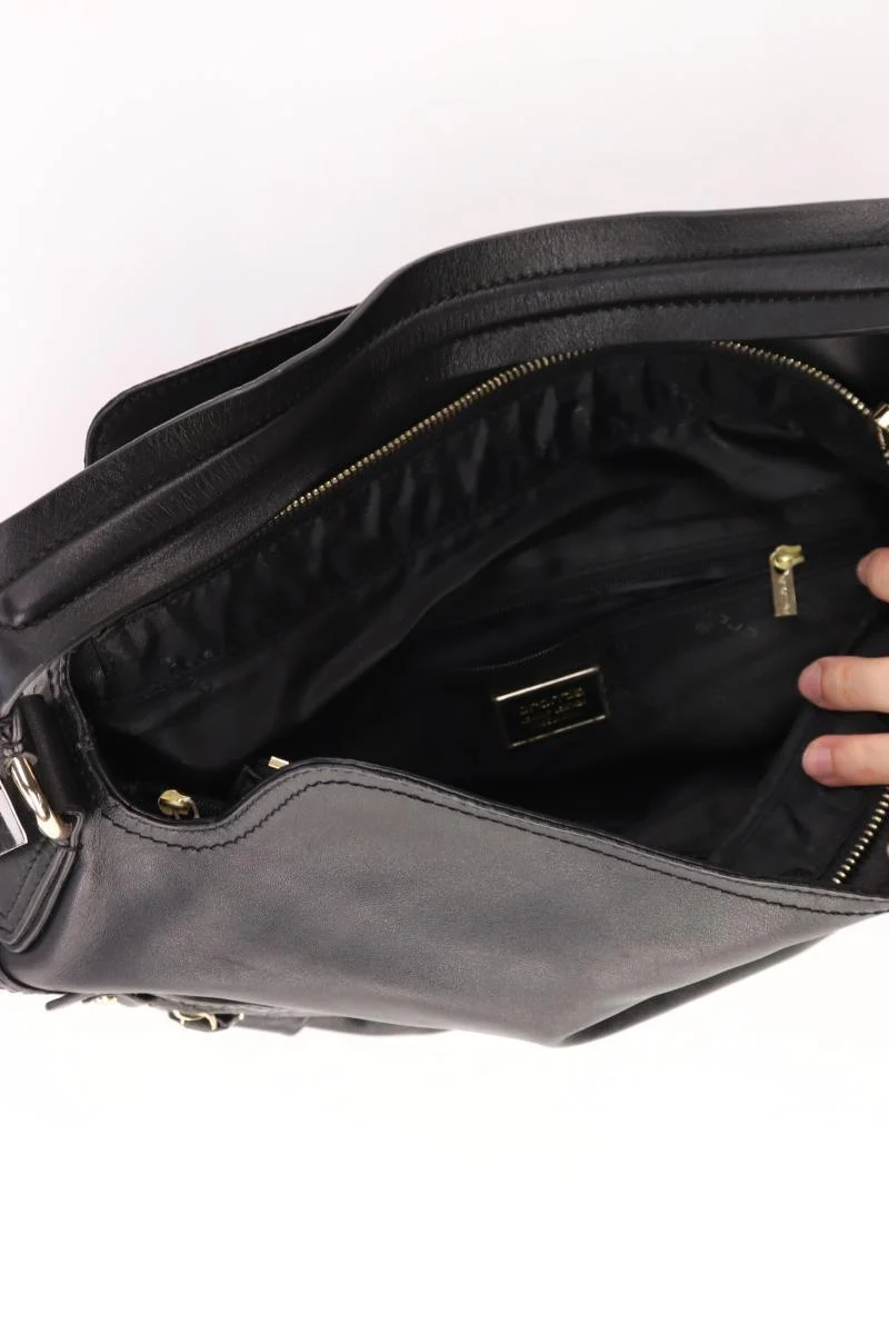 cromia Schultertasche neu mit Etikett schwarz aus Leder